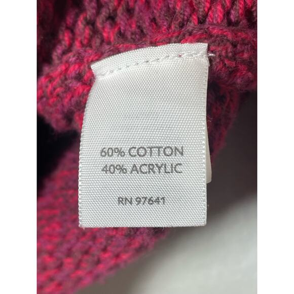 J. Jill Marled Knit Cardigan Sweater Mixed Button Red Academia - Picture 4 of 5